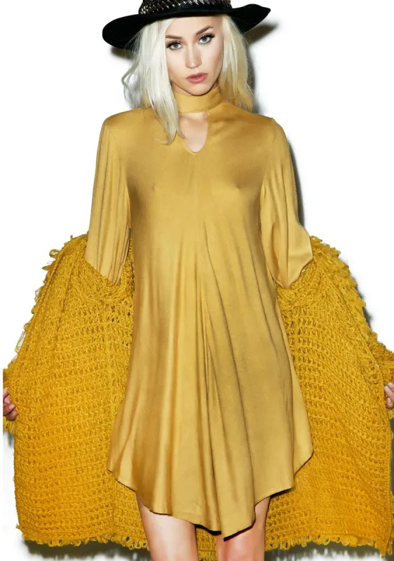 Goldenrod Marianne Faithful Dress sold by Dolls Kill