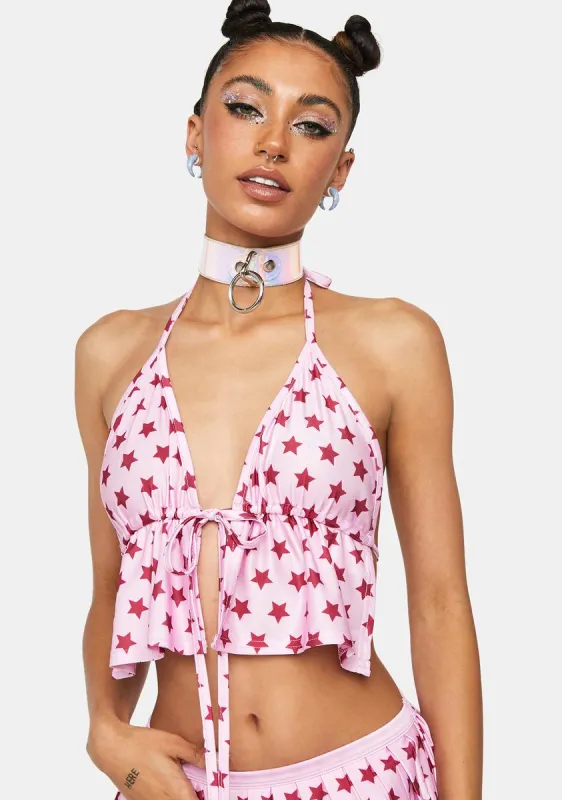 Starry Eyed Halter Tie Top sold by Dolls Kill