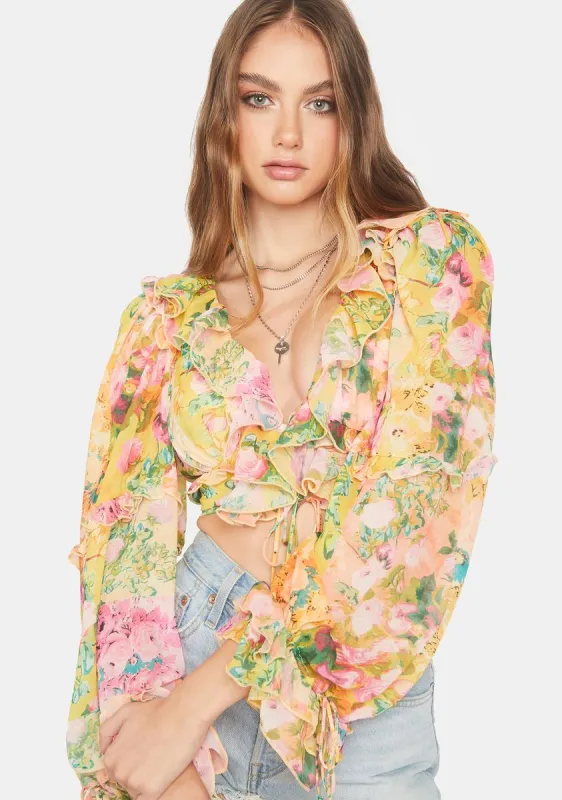 Nina Floral Crop Top sold by Dolls Kill