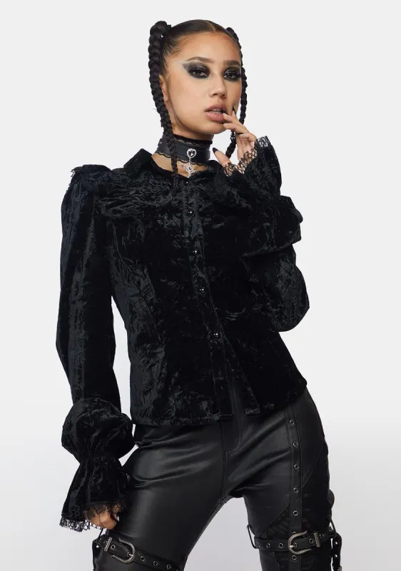 Goth Gorgeous Velvet Top sold by Dolls Kill