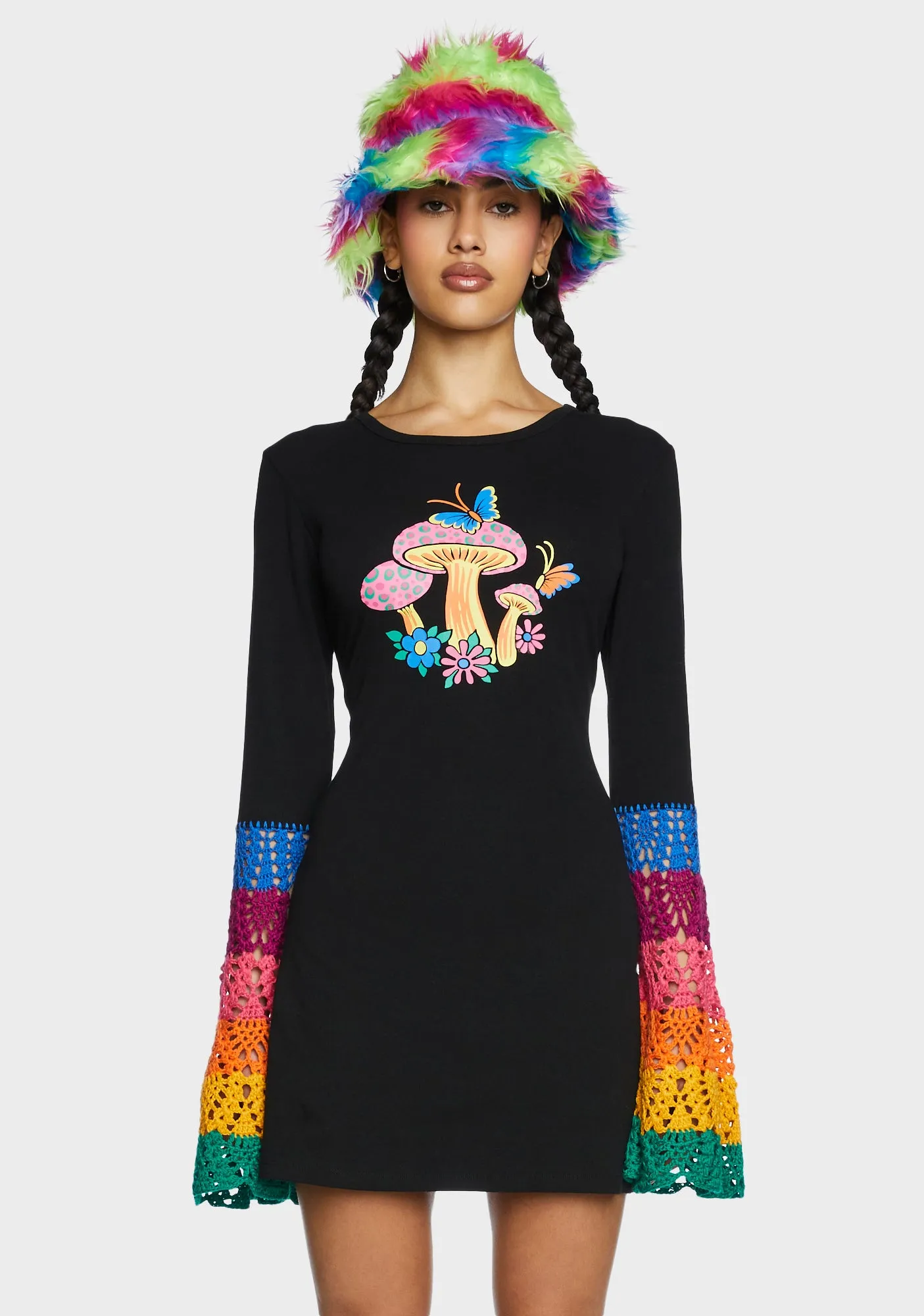 Messing With Magic Bell Sleeve Dress sold by Dolls Kill