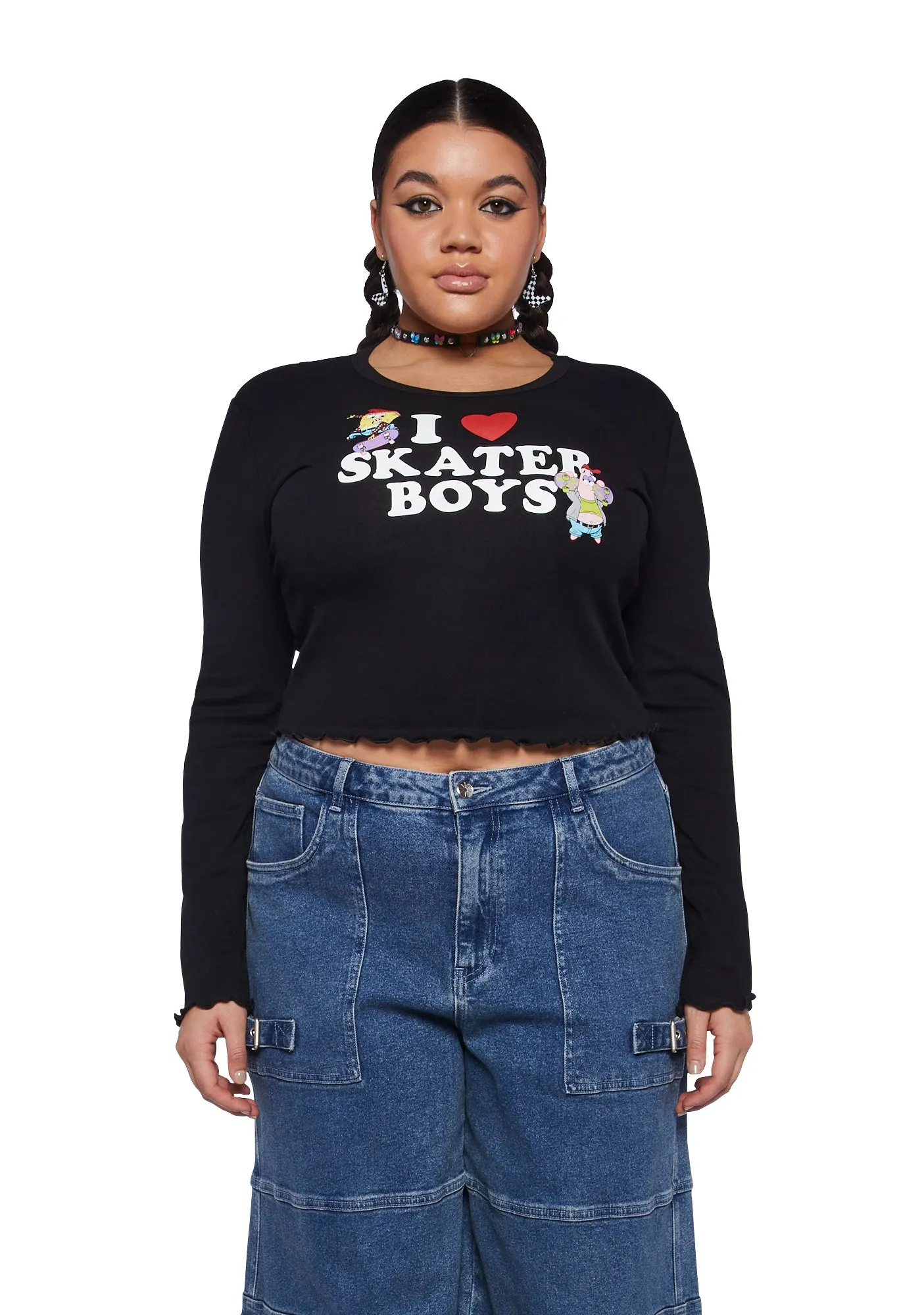 Plus Rock It Up Long Sleeve Tee sold by Dolls Kill