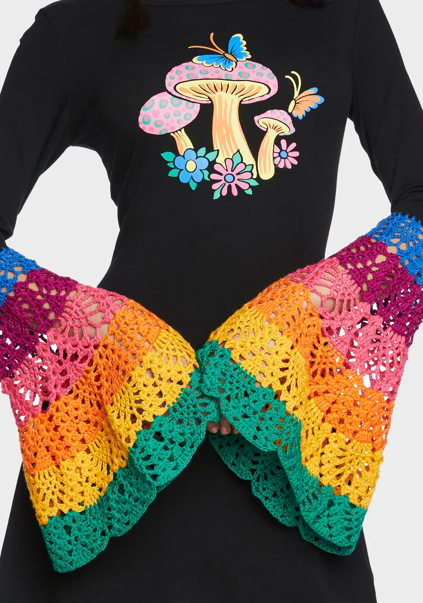 Messing With Magic Bell Sleeve Dress sold by Dolls Kill product image thumbnail 5