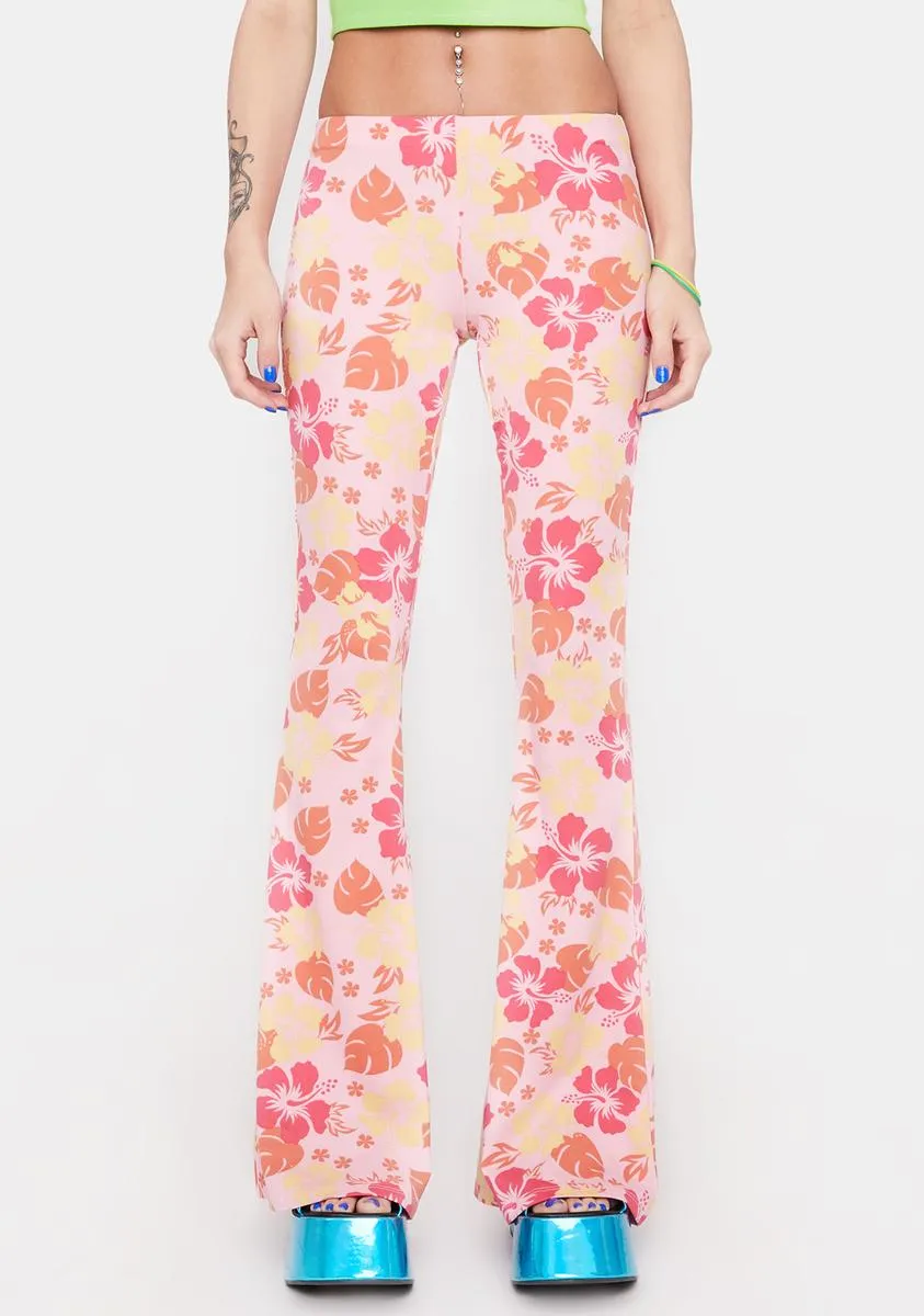 Sweet Tropical Topics Hibiscus Pants sold by Dolls Kill