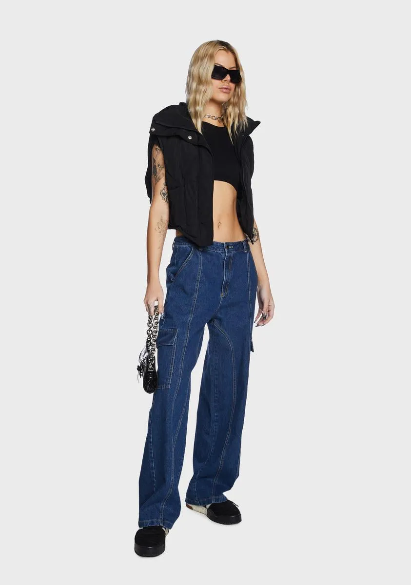 Wide Leg Denim Cargo Pants sold by Dolls Kill product image thumbnail 5