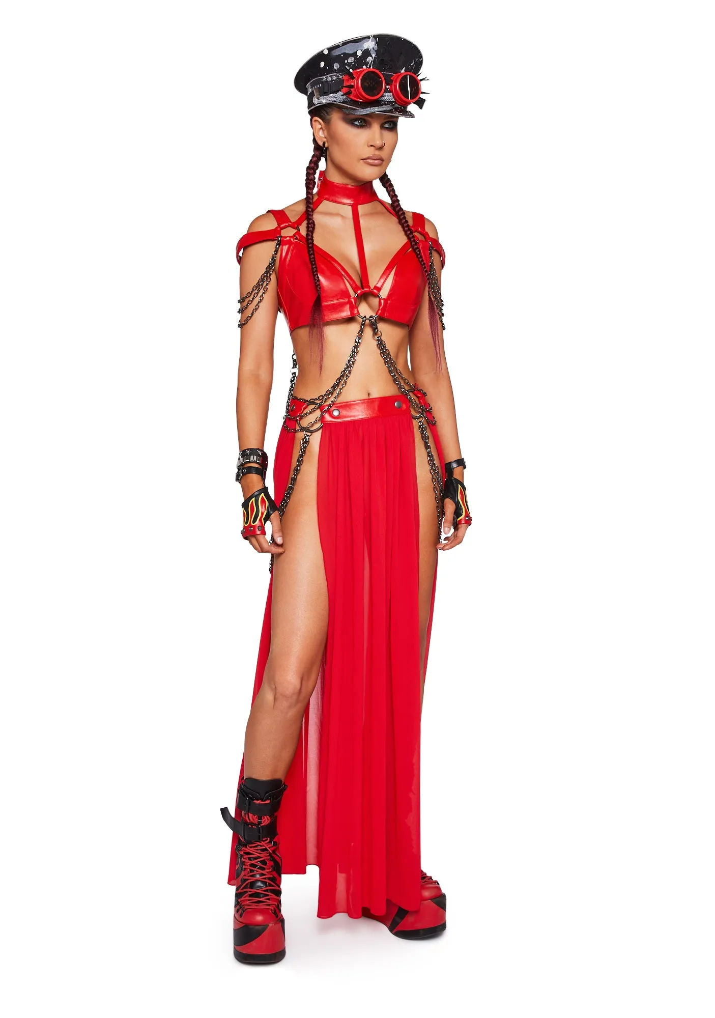 Immersed In Magic Maxi Skirt - Red sold by Dolls Kill product image thumbnail 2