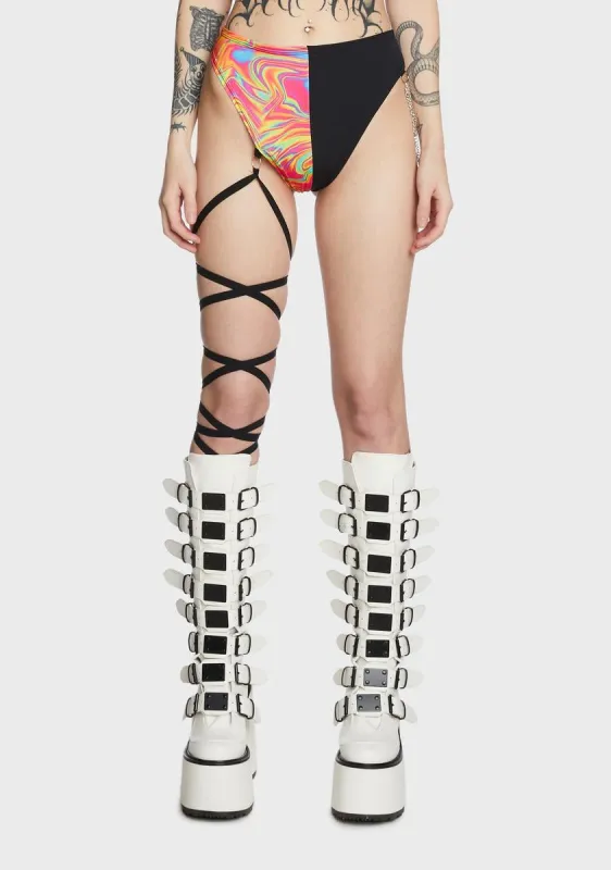 All The Glow Leg Tie Shorts sold by Dolls Kill