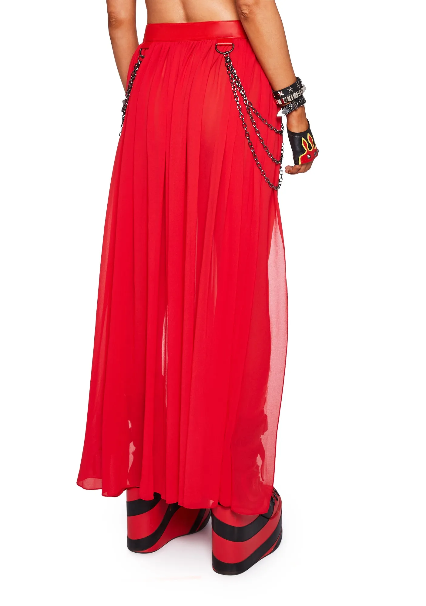 Immersed In Magic Maxi Skirt - Red sold by Dolls Kill product image thumbnail 4