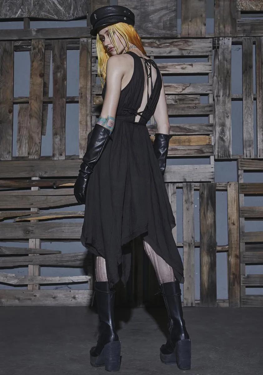 Flanger High Slit Gauze Midi Dress sold by Dolls Kill product image thumbnail 4