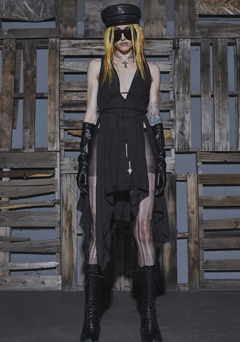 Flanger High Slit Gauze Midi Dress sold by Dolls Kill