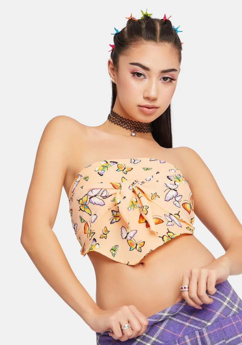 Cantaloupe Let's Wing It Tube Top sold by Dolls Kill