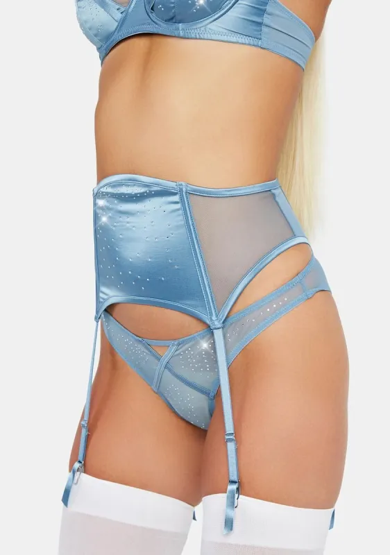 Olympia Diamante Satin Garter sold by Dolls Kill