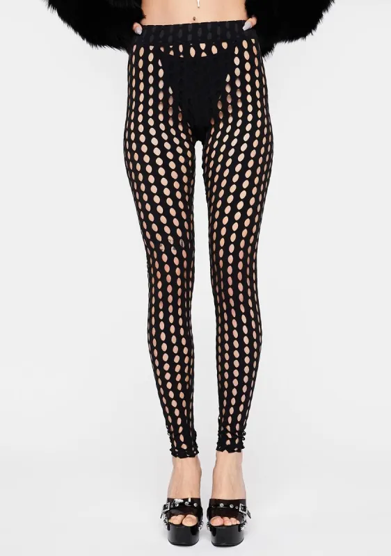 Little Black Cut-Out Leggings sold by Dolls Kill