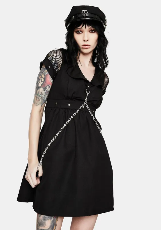 Black Chain Strap Mini Dress sold by Dolls Kill