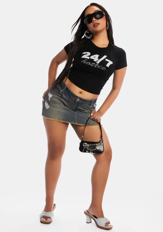 Fluid Marbling Brown Nanda Crop Top sold by Dolls Kill