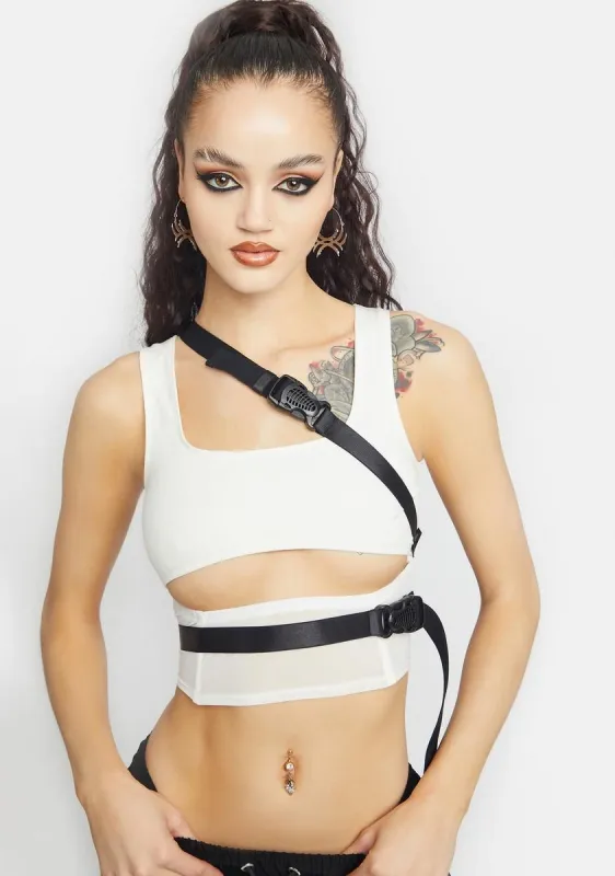 Icy On The Rise Buckle Corset Tank sold by Dolls Kill