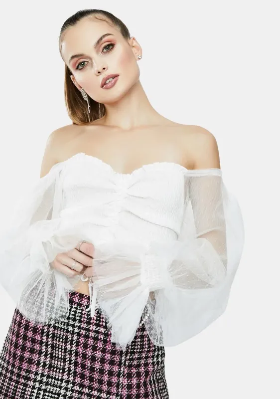 Angel Fall For Me Puff Sleeve Crop Top sold by Dolls Kill