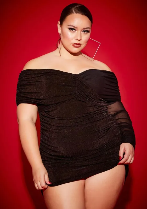 Plus Bad 'N Badder Off Shoulder Mini Dress sold by Dolls Kill