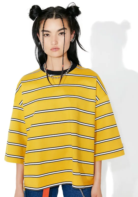 Basic Stripe Boxy Top sold by Dolls Kill