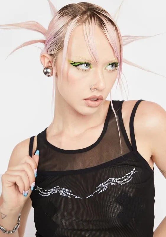 Double Down Mesh Layered Tank sold by Dolls Kill