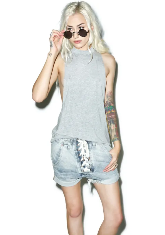 Barely Hangin\x92 On Tank Top sold by Dolls Kill