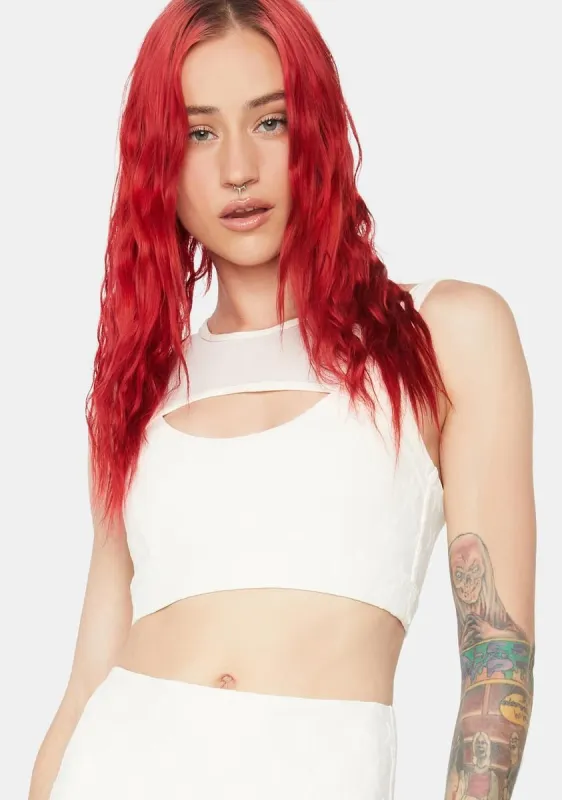 Cream Counting Constellations Sports Bra sold by Dolls Kill