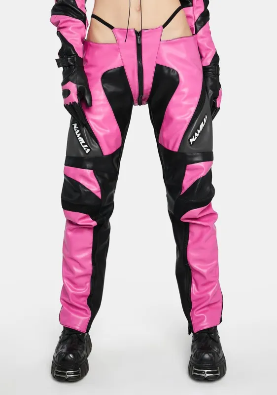 Pink Moto Thong Pants sold by Dolls Kill