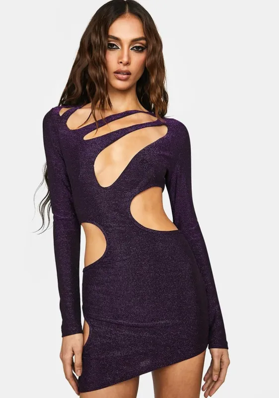 Purple Cutout Mini Dress sold by Dolls Kill