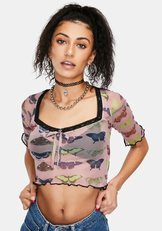 Mesh Butterfly Top sold by Dolls Kill