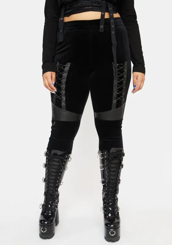 Plus Dark Silhouette Velvet Leggings sold by Dolls Kill