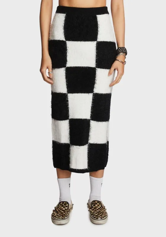 Proper Selfie Checkered Midi Skirt sold by Dolls Kill