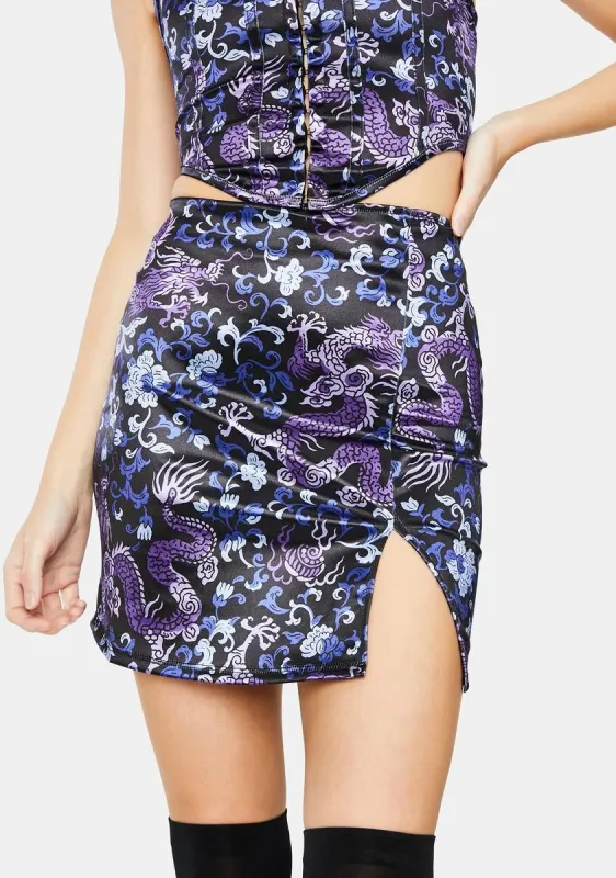 Blue Dragon Wren Mini Skirt sold by Dolls Kill
