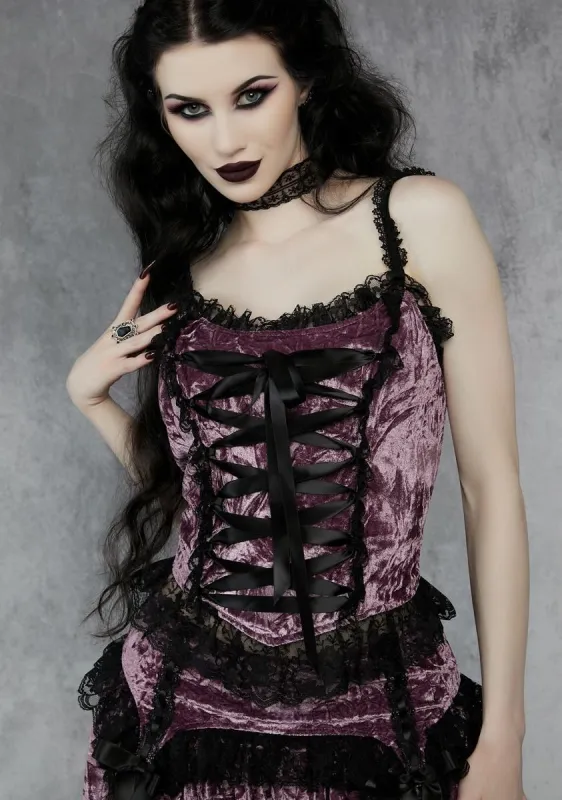 All Of Eternity Velvet Corset Top sold by Dolls Kill