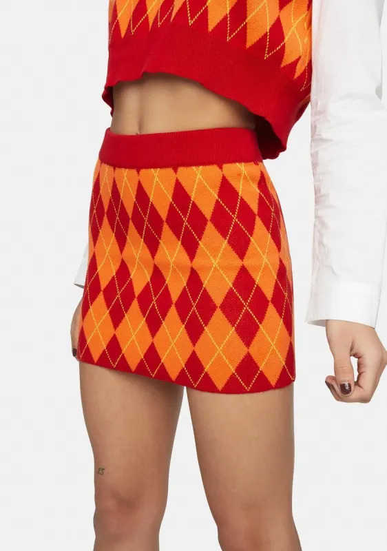 Sun Argyle Mini Skirt sold by Dolls Kill