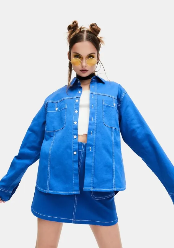 Next Task Contrast Stitch Work Shirt sold by Dolls Kill