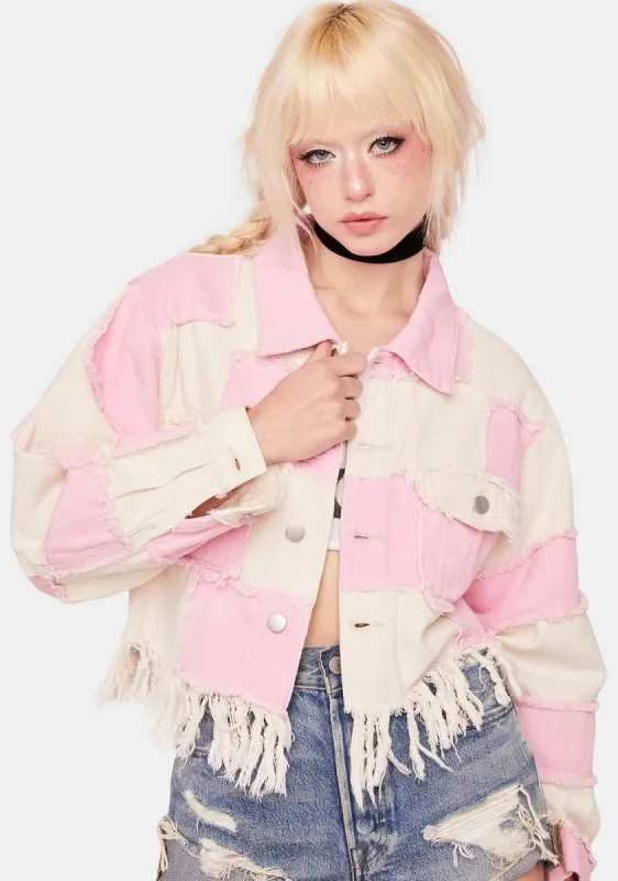 Strawberry Milk Denim Jacket sold by Dolls Kill