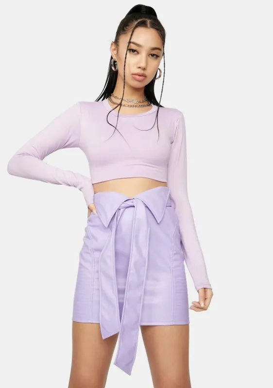 Lilac With Or Without You Cutout Crop Top sold by Dolls Kill