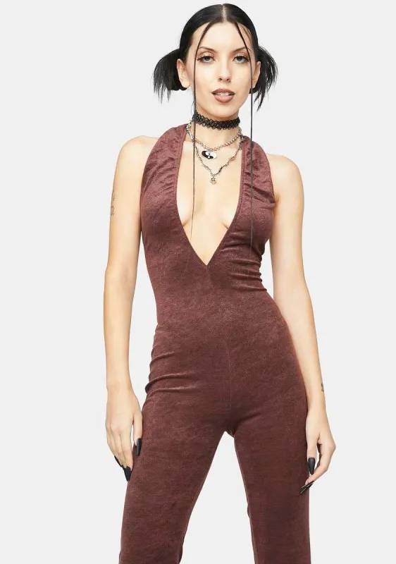 Terri Open Back Jumpsuit sold by Dolls Kill