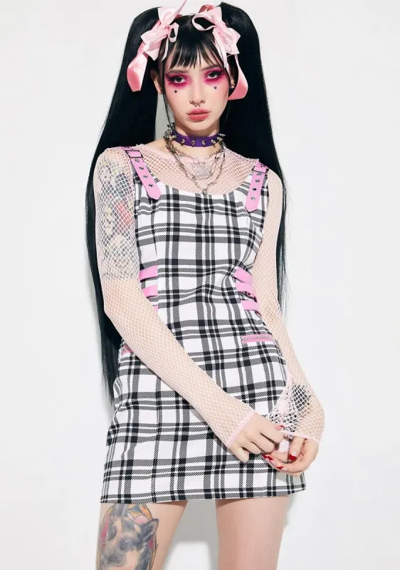 Halfway To Hell Plaid Bondage Dress sold by Dolls Kill
