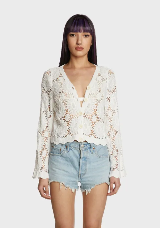 Arboretum Visit Crochet Cardigan sold by Dolls Kill