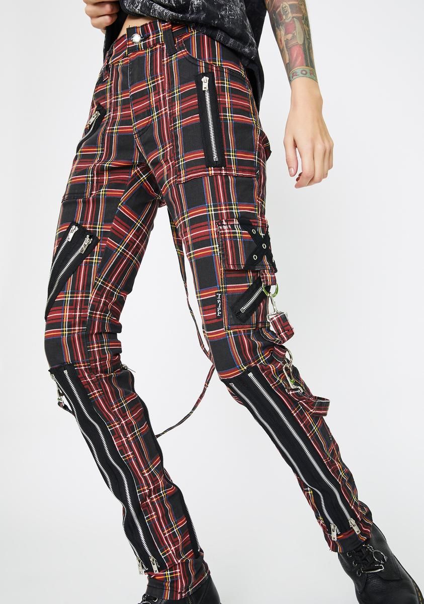 Lit Plaid Bondage Pants sold by Dolls Kill