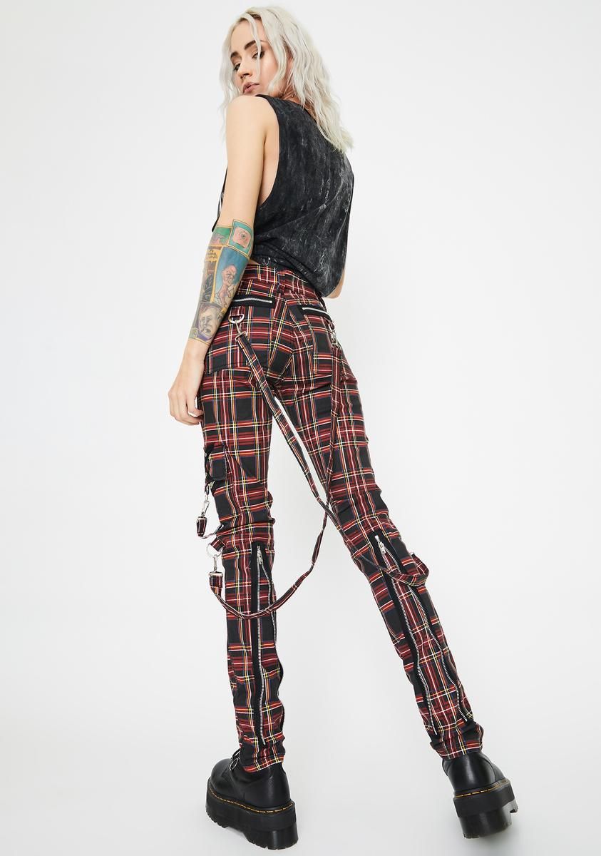 Lit Plaid Bondage Pants sold by Dolls Kill product image thumbnail 4