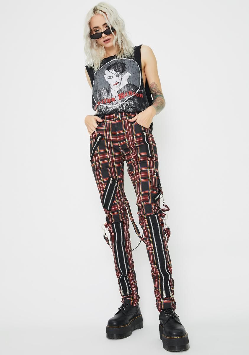 Lit Plaid Bondage Pants sold by Dolls Kill product image thumbnail 2