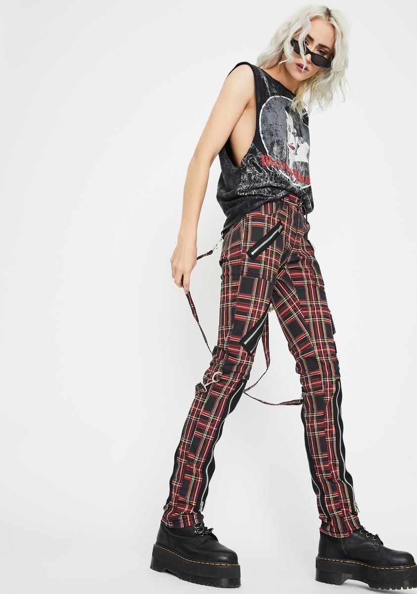 Lit Plaid Bondage Pants sold by Dolls Kill product image thumbnail 3