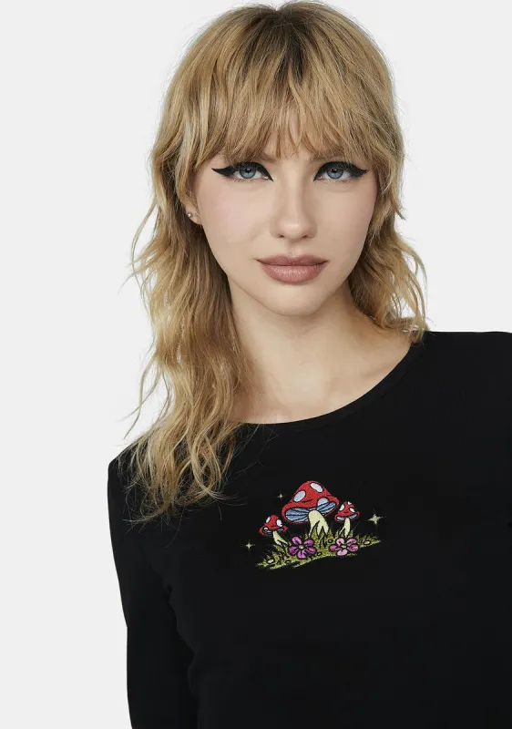 Fields Forever Long Sleeve Crop Top sold by Dolls Kill