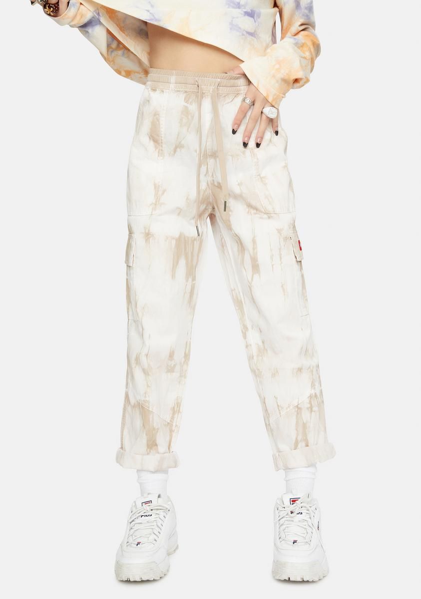 Tie Dye Cuffed Cargo Pants sold by Dolls Kill