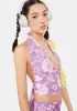 Purple Hibiscus Halter Top sold by Dolls Kill
