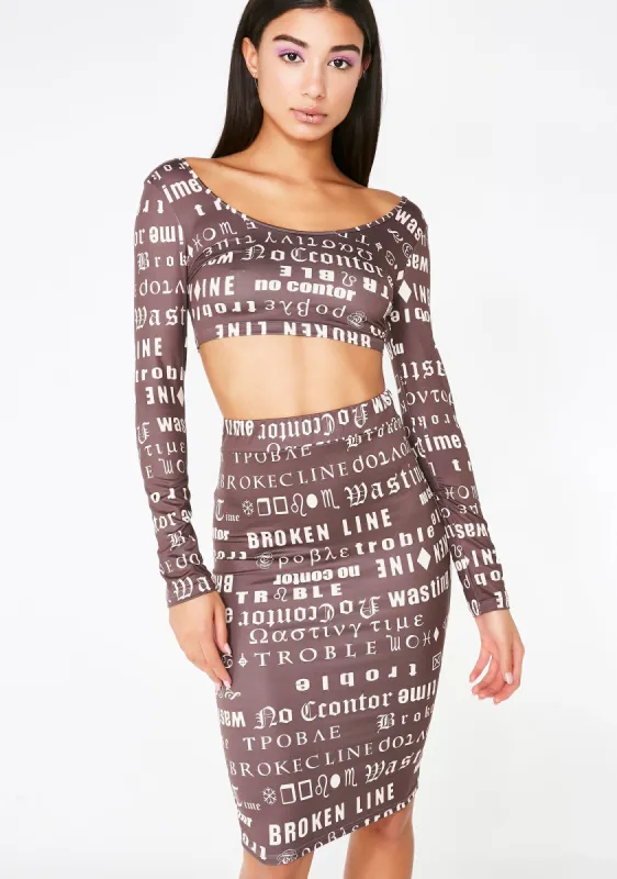 Misunderstood Words Skirt Set sold by Dolls Kill