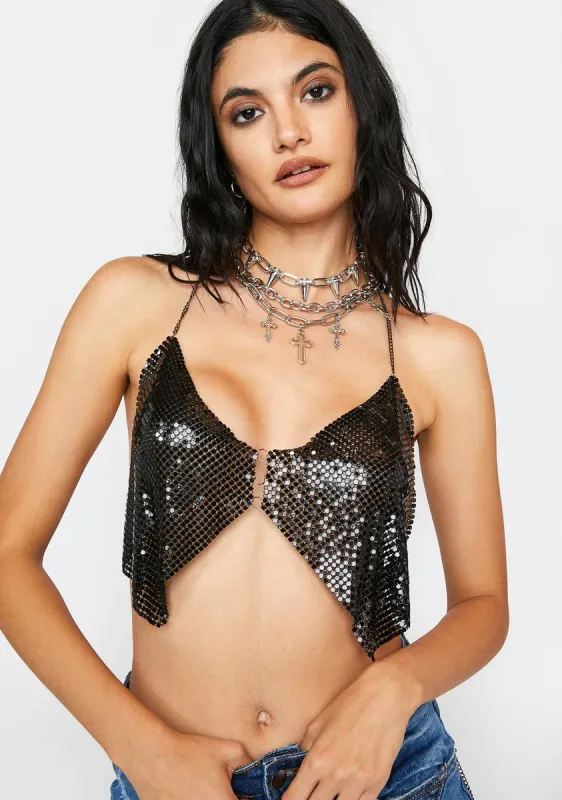 Runs Deep Chainmail Crop Top sold by Dolls Kill