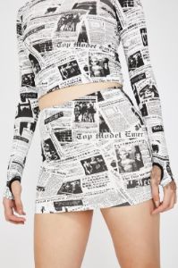 Headline Honey Mini Skirt sold by Dolls Kill